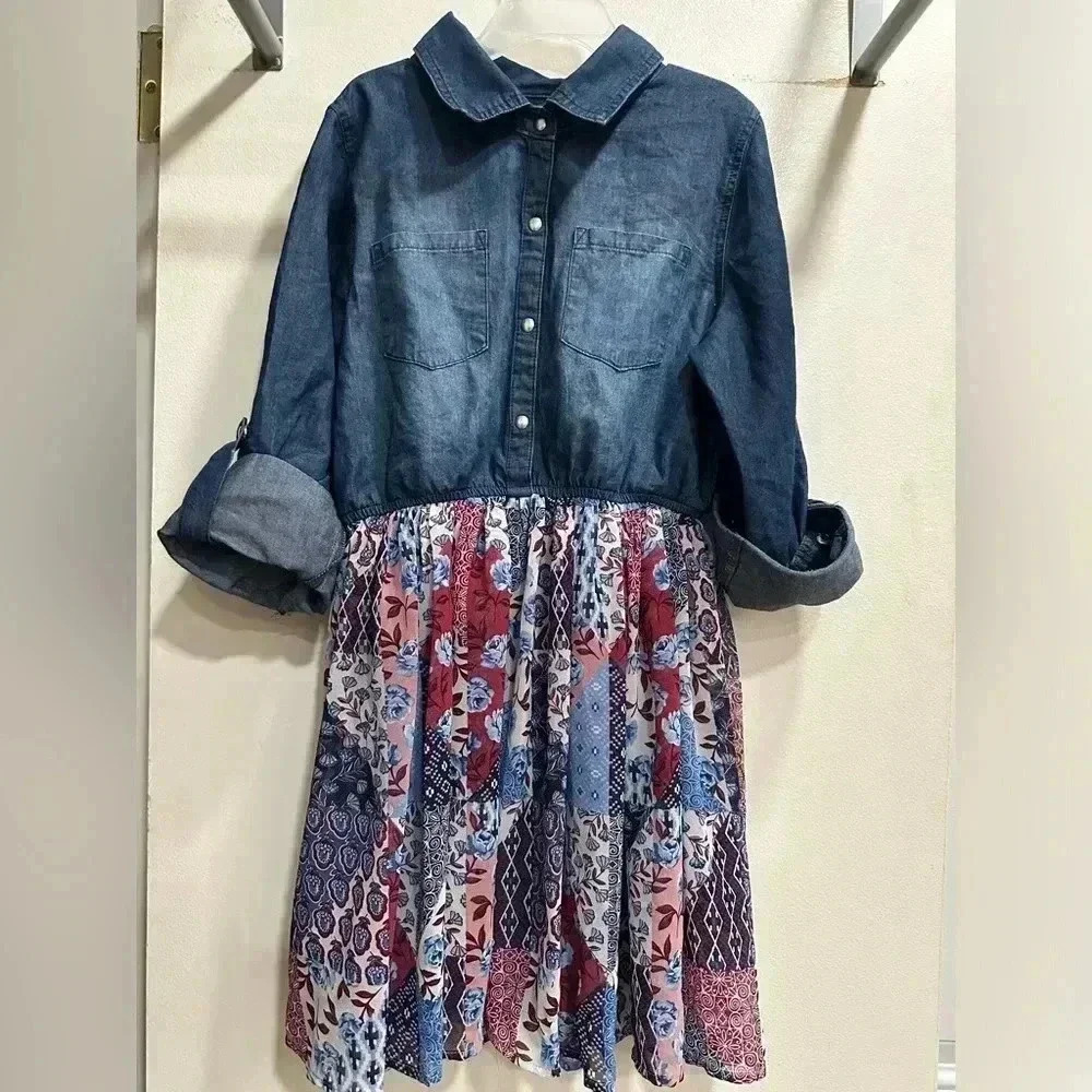 Paper Doll Girl's Lightweight Denim Top Dress 7/8